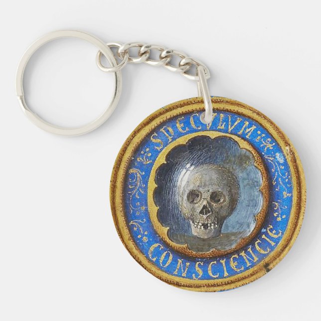 Late Medieval Manuscript Skull  Keychain (Front)