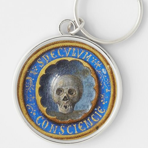 Late Medieval Manuscript Skull  Keychain