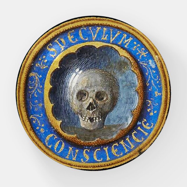 Late Medieval Manuscript Skull  Paperweight (Front)