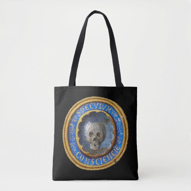 Late Medieval Manuscript Skull  Tote Bag (Front)