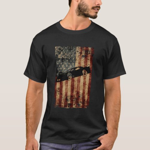 Late Model Dirt Track Racing Gifts Distressed Amer T_Shirt