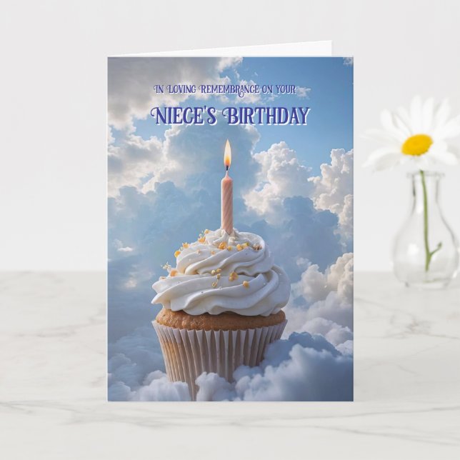 Late Niece Birthday Remembrance Heavenly Card (Small Plant)