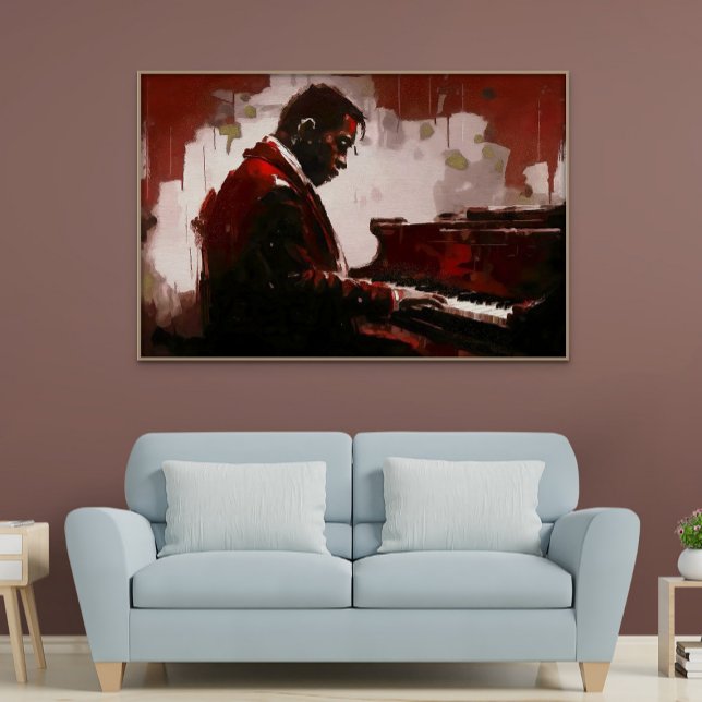Late night bar pianist canvas print (Late night bar pianist)