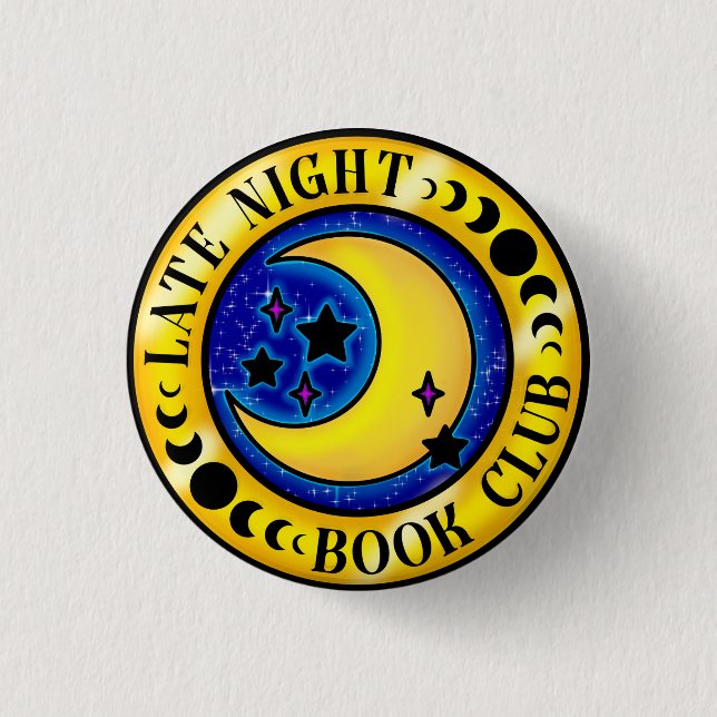 Late Night Book Club Badge Button (Front)