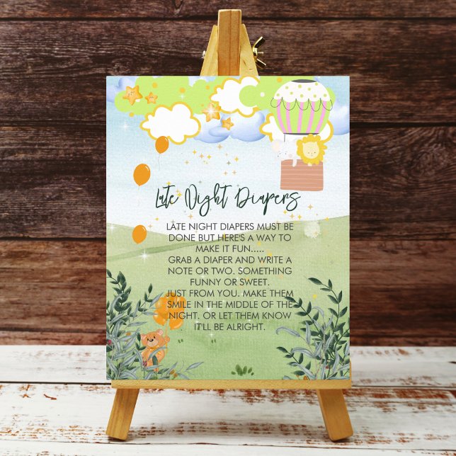 Late Night Diaper Adventure Begins Hot Air Balloon Poster (Creator Uploaded)