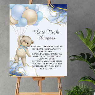 Late Night Diaper Game We can bearly wait Poster