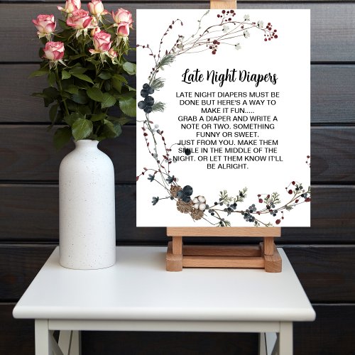 Late Night Diaper games winterberry rustic boho Poster