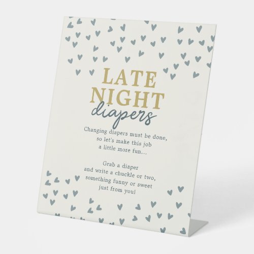 Late Night Diaper Little Sweetheart Boy Hearts Pedestal Sign