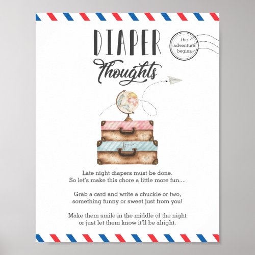 Late Night Diaper Thoughts Baby Shower Activity Poster