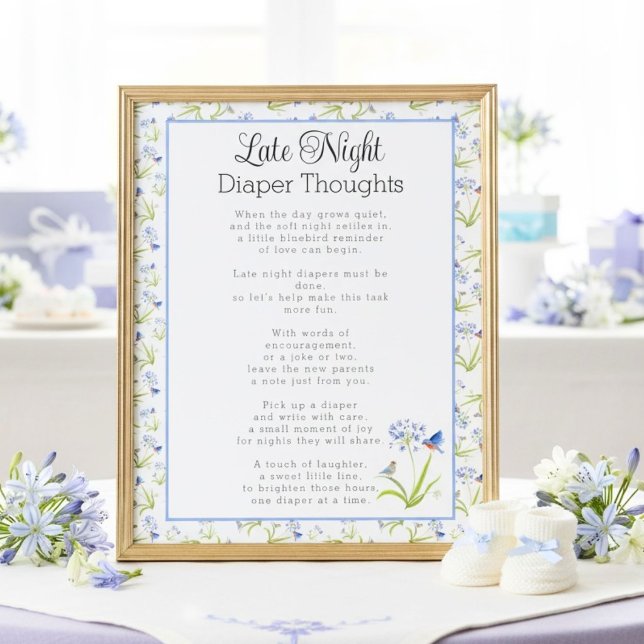 Late Night Diaper Thoughts Lily with Bluebird Poster (Creator Uploaded)