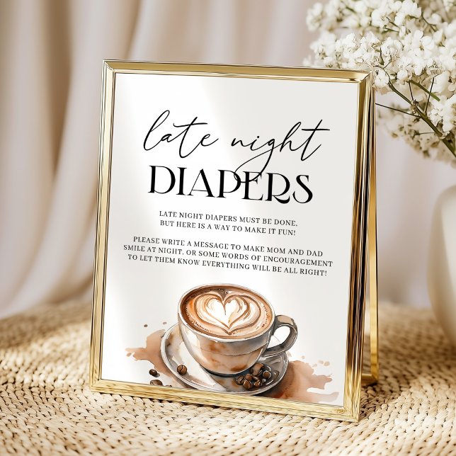 Late Night Diapers Coffee Baby Shower  Poster (Creator Uploaded)