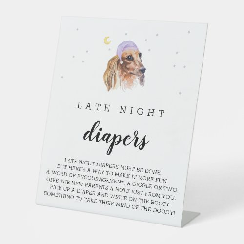 Late Night Diapers Dachshund Watercolor Sign