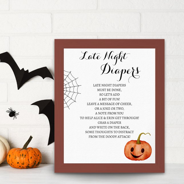 Late Night Diapers Halloween Baby Shower Game Poster (Creator Uploaded)