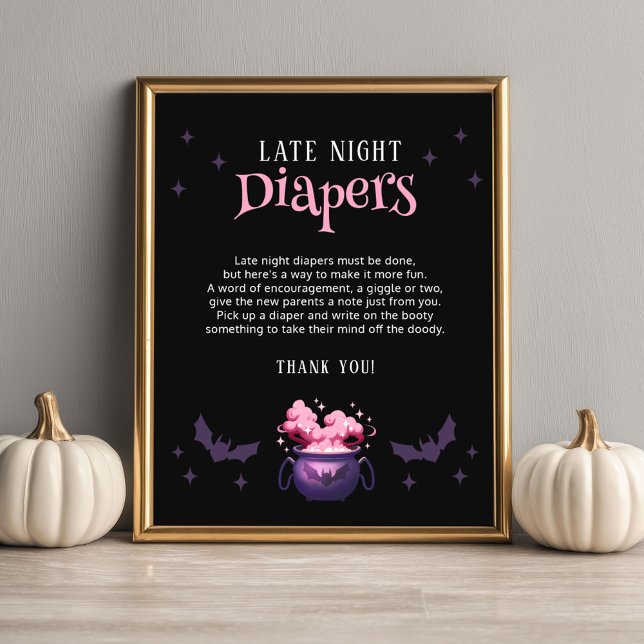  Late Night Diapers Halloween Baby Shower Game Poster (Creator Uploaded)