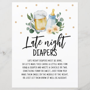 Late Night Diapers Sign Baby Is Brewing Greenery