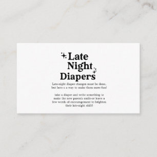 Late Night Diapers Sign, Diaper Thoughts Sign, Enclosure Card