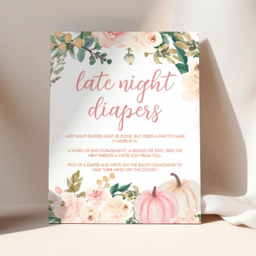 Late Night Diapers Sign Little Pumpkin Baby Shower