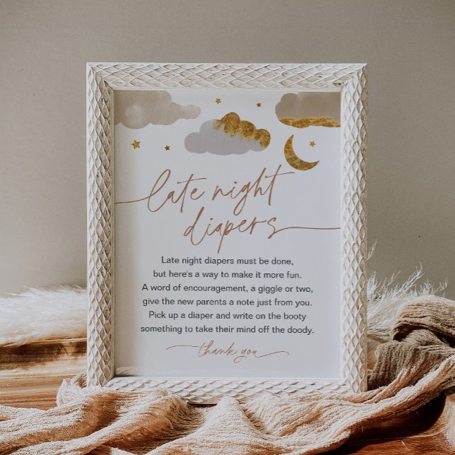 Late Night Diapers Twinkle Star Baby Shower Sign (Creator Uploaded)