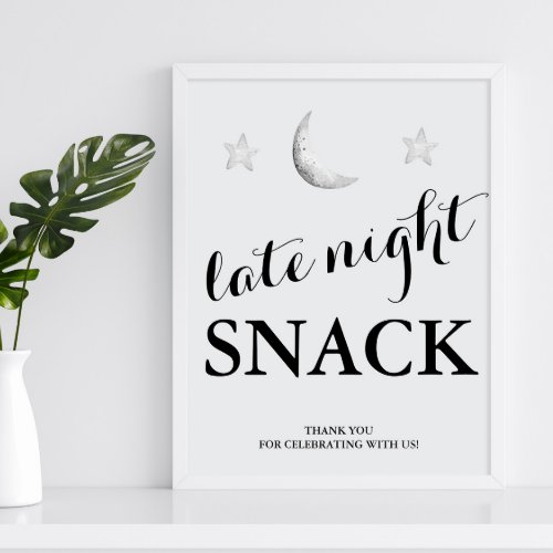 Late night Snack wedding sign Poster