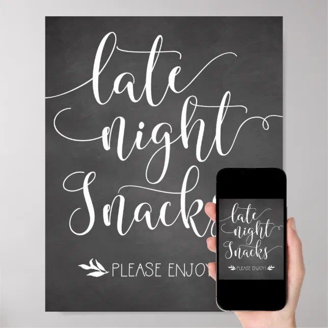 Late Night Snacks Favor Sign | Zazzle