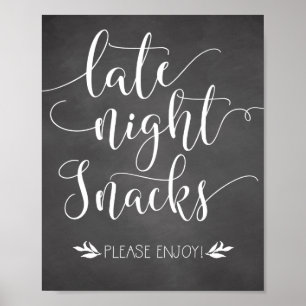 Late Night Snacks Favor Sign