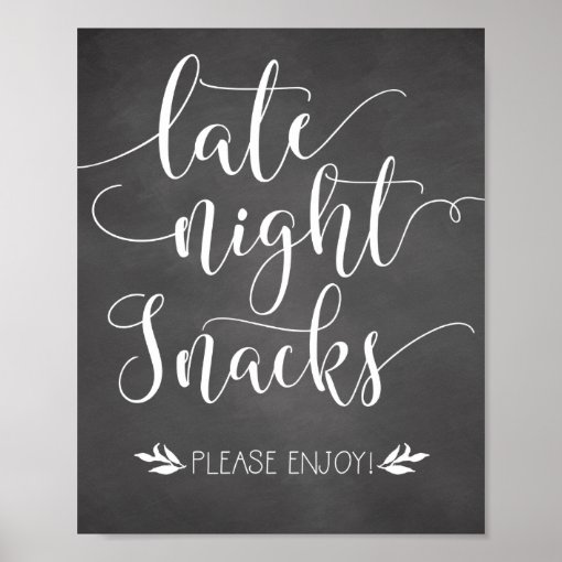 Late Night Snacks Favor Sign | Zazzle