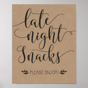 Late Night Snacks Favor Sign