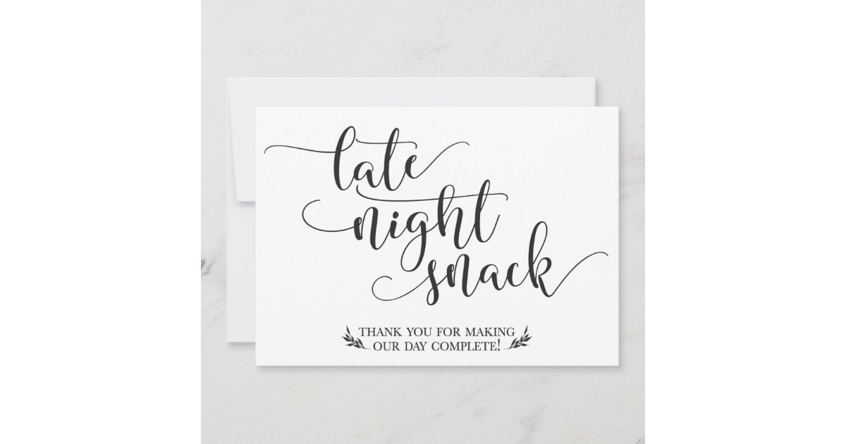 Late Night Snacks Favor Sign | Zazzle