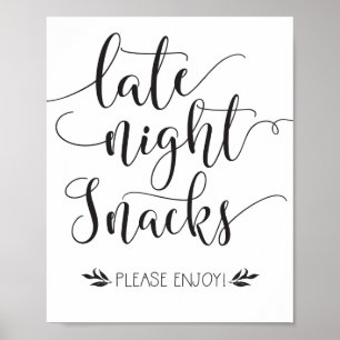 Late Night Snacks Favor Sign
