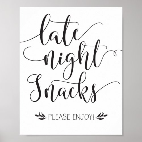 Late Night Snacks Favor Sign