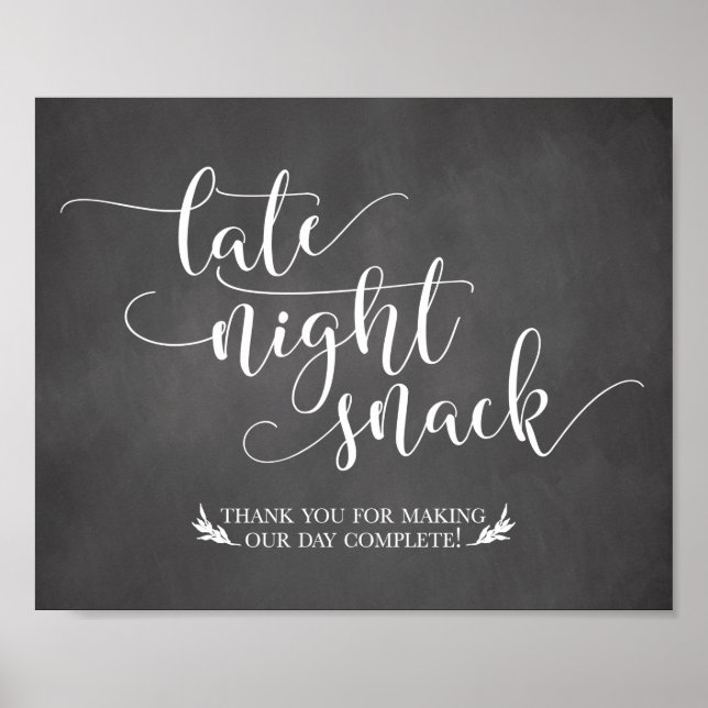 Late Night Snacks Favor Sign (Front)