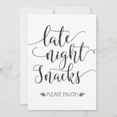 Late Night Snacks Favor Sign (Front)