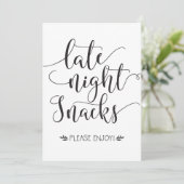 Late Night Snacks Favor Sign (Standing Front)