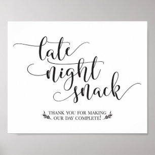 Late Night Snacks Favor Sign