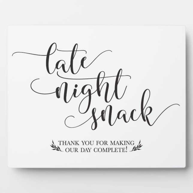Late Night Snacks Favor Sign Plaque (Front)