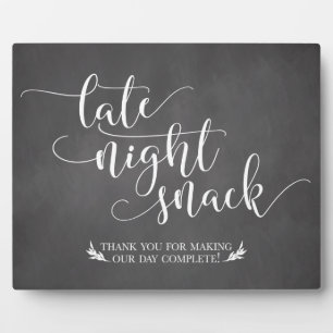 Late Night Snacks Favor Sign Plaque