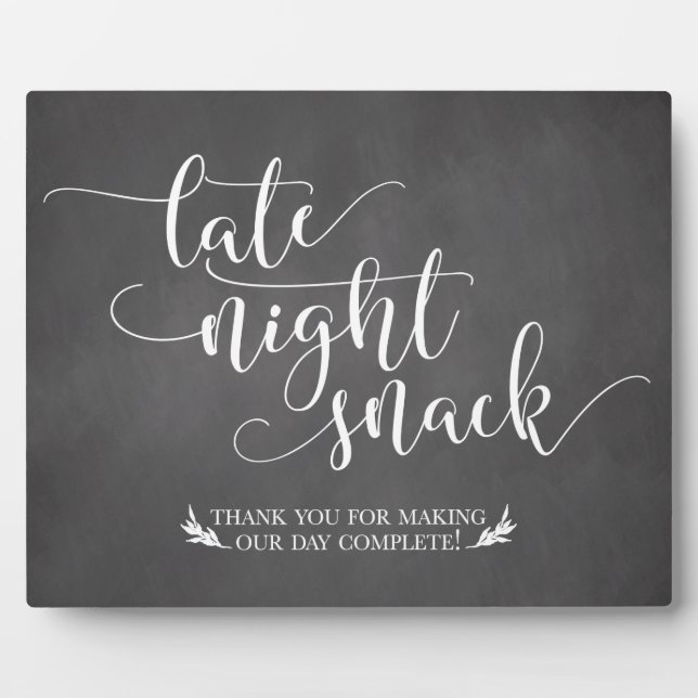 Late Night Snacks Favor Sign Plaque (Front)