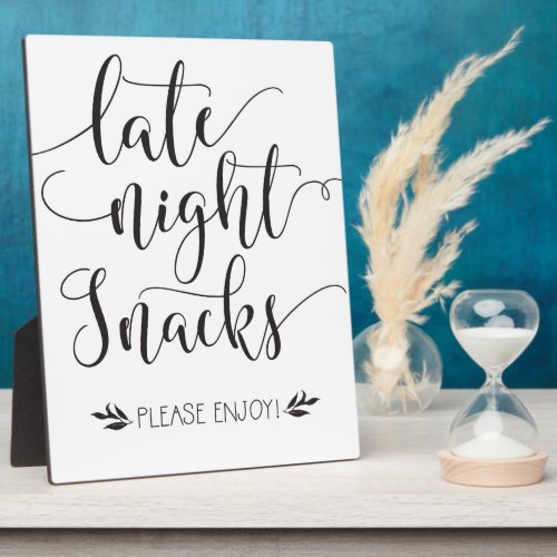 Late Night Snacks Favor Sign Plaque
