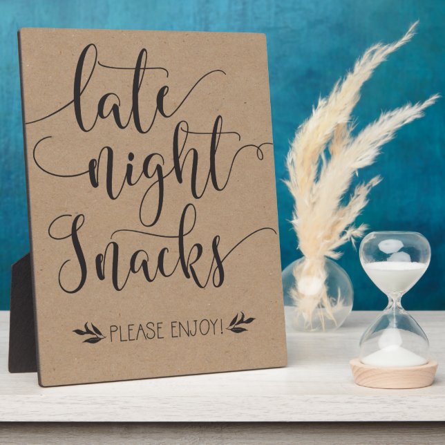 Late Night Snacks Favor Sign Plaque (Side)