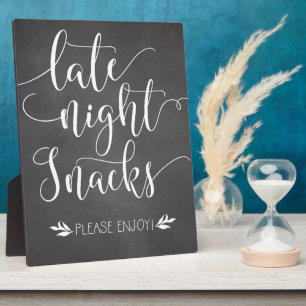 Late Night Snacks Favor Sign Plaque