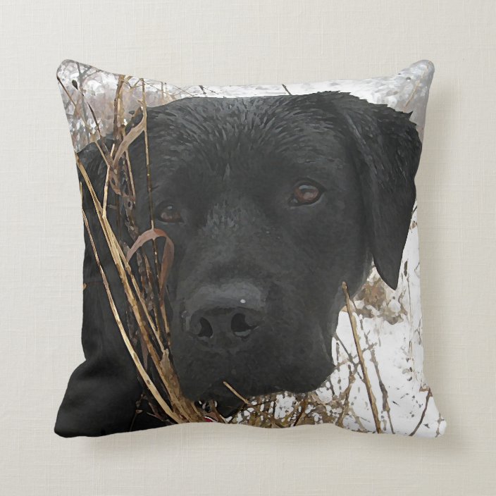 Late Season Hunt - Black Lab - Labrador Throw Pillow | Zazzle.com