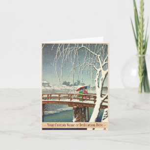 Late Snow Along Edo River Hasui Kawase winter art Holiday Card