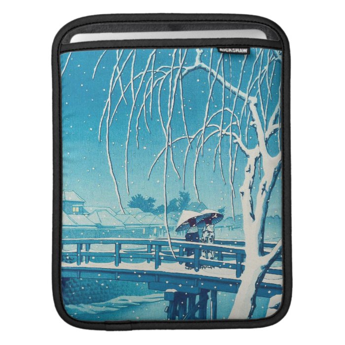 Late Snow Along Edo River hasui kawase winter art iPad Sleeves