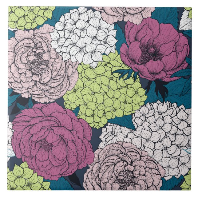 Late spring garden ceramic tile (Front)