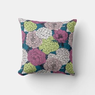 Late spring garden throw pillow