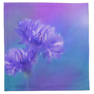 Late Summer Flower flora Blue Purple Cornflower Napkin