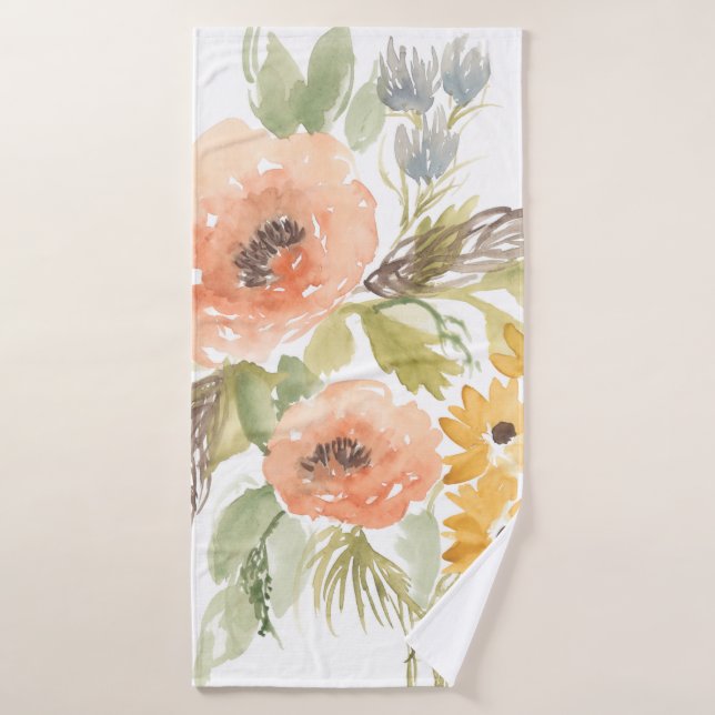 Late Summer Flowers I Bath Towel (Bath Towel)