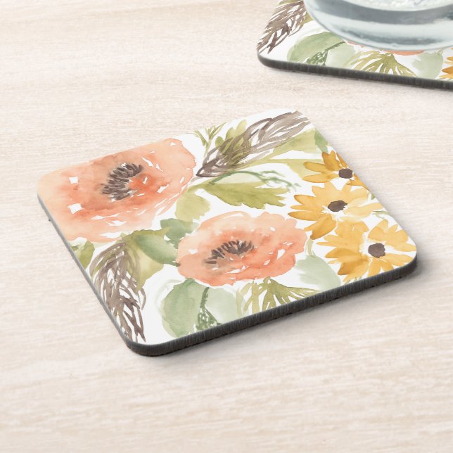 Late Summer Flowers I Beverage Coaster (Left Side)