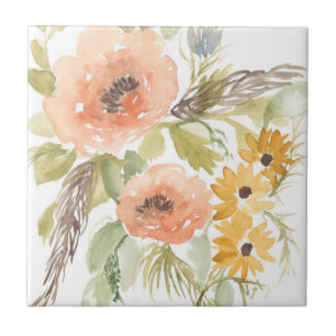 Late Summer Flowers I Ceramic Tile
