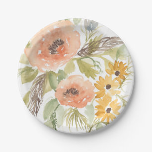Late Summer Flowers I Paper Plates